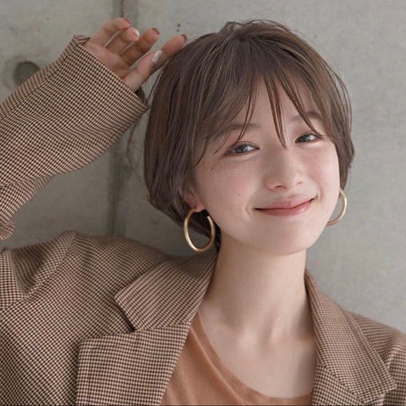 Insta Style Gold Plated Hollow Hoop Earrings - Picture 3 of 8